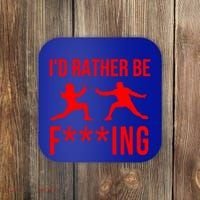 Funny Fencing Sport Gift Cute Fencers Fighters Meaningful Gift Coaster thumb 0