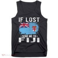 Fiji Flag Souvenir If Lost Send Me To Fiji Tank Top thumb 0