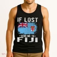 Fiji Flag Souvenir If Lost Send Me To Fiji Tank Top thumb 3
