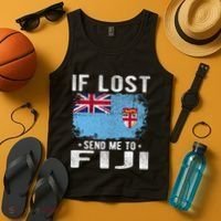 Fiji Flag Souvenir If Lost Send Me To Fiji Tank Top thumb 4
