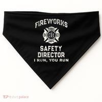 Funny FIREWORKS SAFETY DIRECTOR Firefighter America Red Pyro USA-Made Doggie Bandana thumb 0