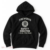 Funny FIREWORKS SAFETY DIRECTOR Firefighter America Red Pyro Hoodie thumb 0