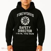 Funny FIREWORKS SAFETY DIRECTOR Firefighter America Red Pyro Hoodie thumb 2