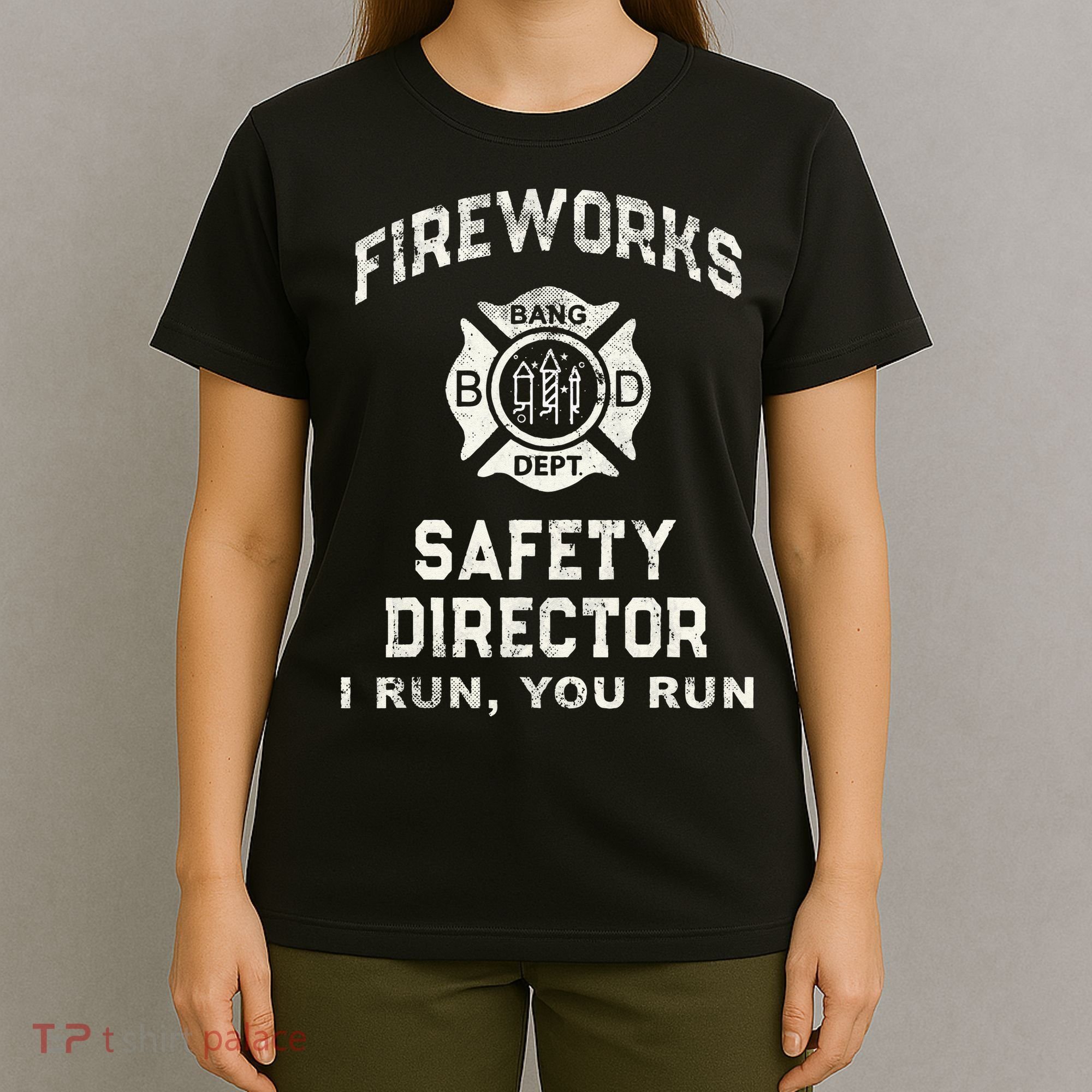 Funny FIREWORKS SAFETY DIRECTOR Firefighter America Red Pyro T-Shirt