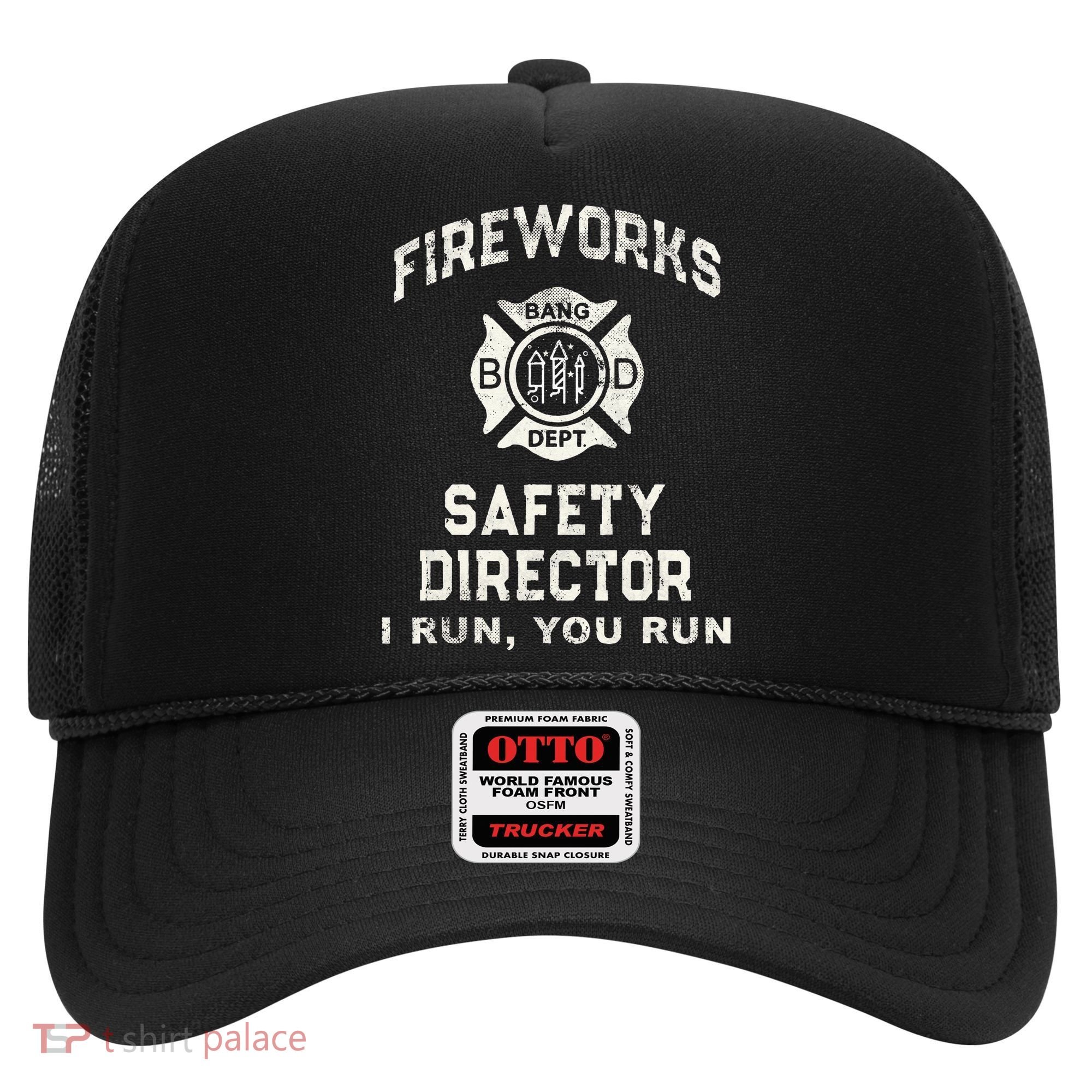 Funny FIREWORKS SAFETY DIRECTOR Firefighter America Red Pyro Hat