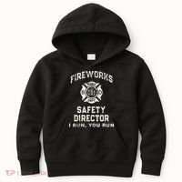 Funny FIREWORKS SAFETY DIRECTOR Firefighter America Red Pyro Kids Hoodie thumb 0