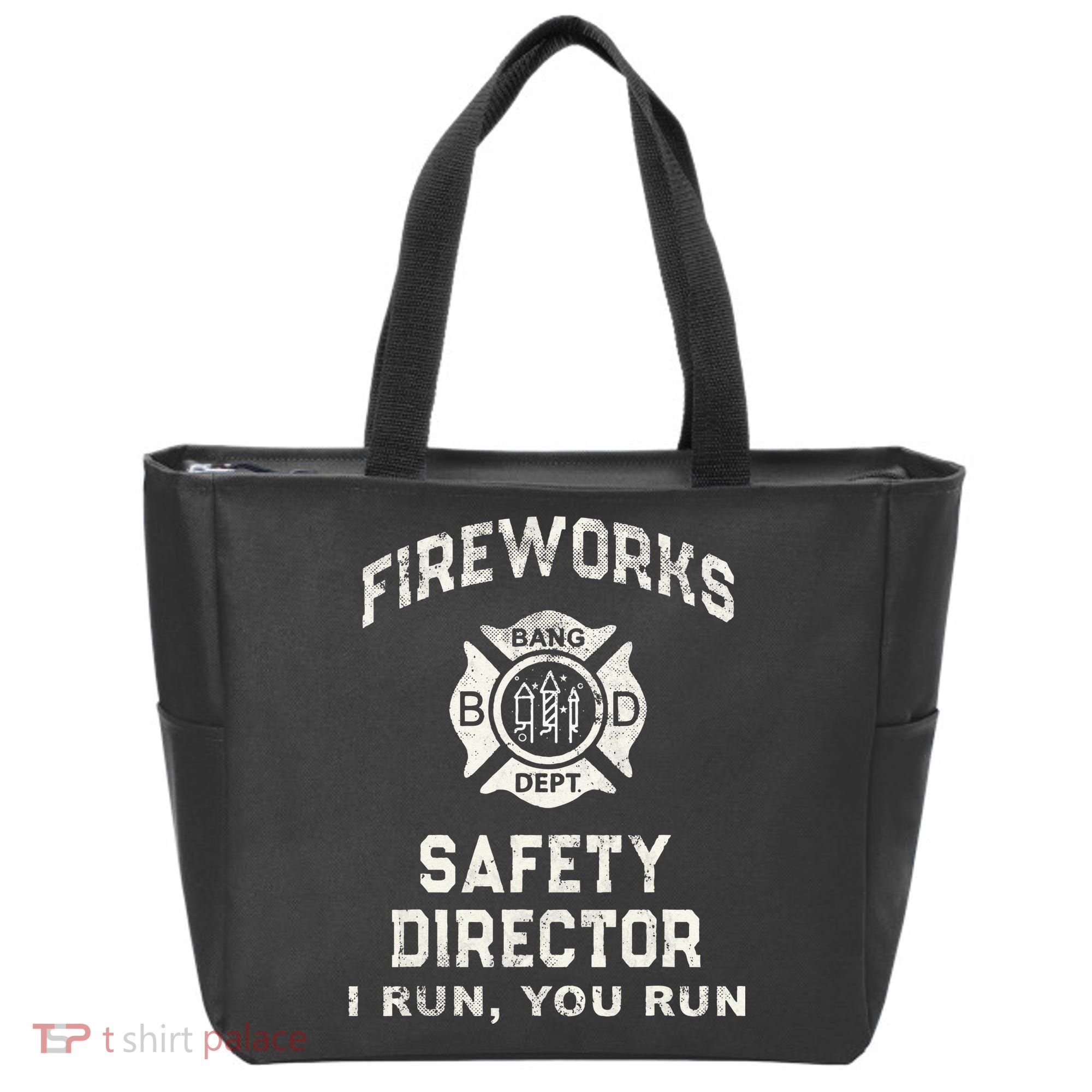 Funny FIREWORKS SAFETY DIRECTOR Firefighter America Red Pyro Tote Bag