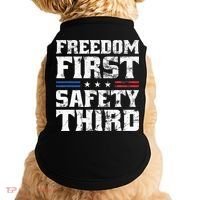 Freedom First Safety Third Fireworks 4th July Patriotic Men Doggie Tank thumb 0
