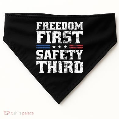 Freedom First Safety Third Fireworks 4th July Patriotic Men USA-Made Doggie Bandana