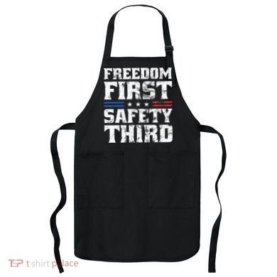 Freedom First Safety Third Fireworks 4th July Patriotic Men Apron