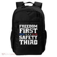Freedom First Safety Third Fireworks 4th July Patriotic Men Backpack thumb 0