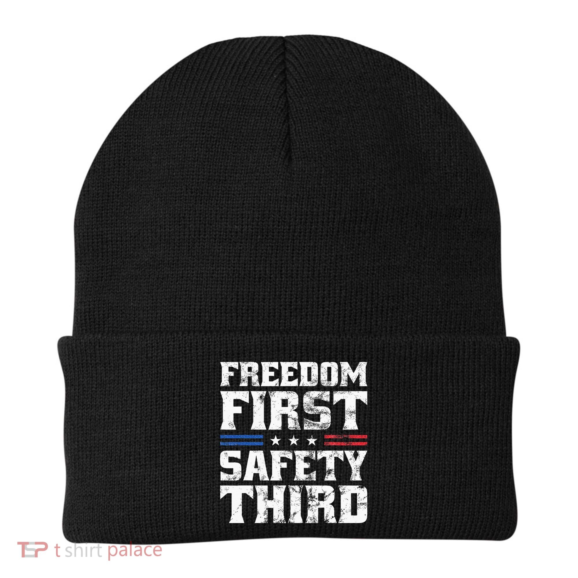 Freedom First Safety Third Fireworks 4th July Patriotic Men Beanie