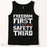 Freedom First Safety Third Fireworks 4th July Patriotic Men Tank Top thumb 2