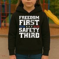 Freedom First Safety Third Fireworks 4th July Patriotic Men Kids Hoodie thumb 3