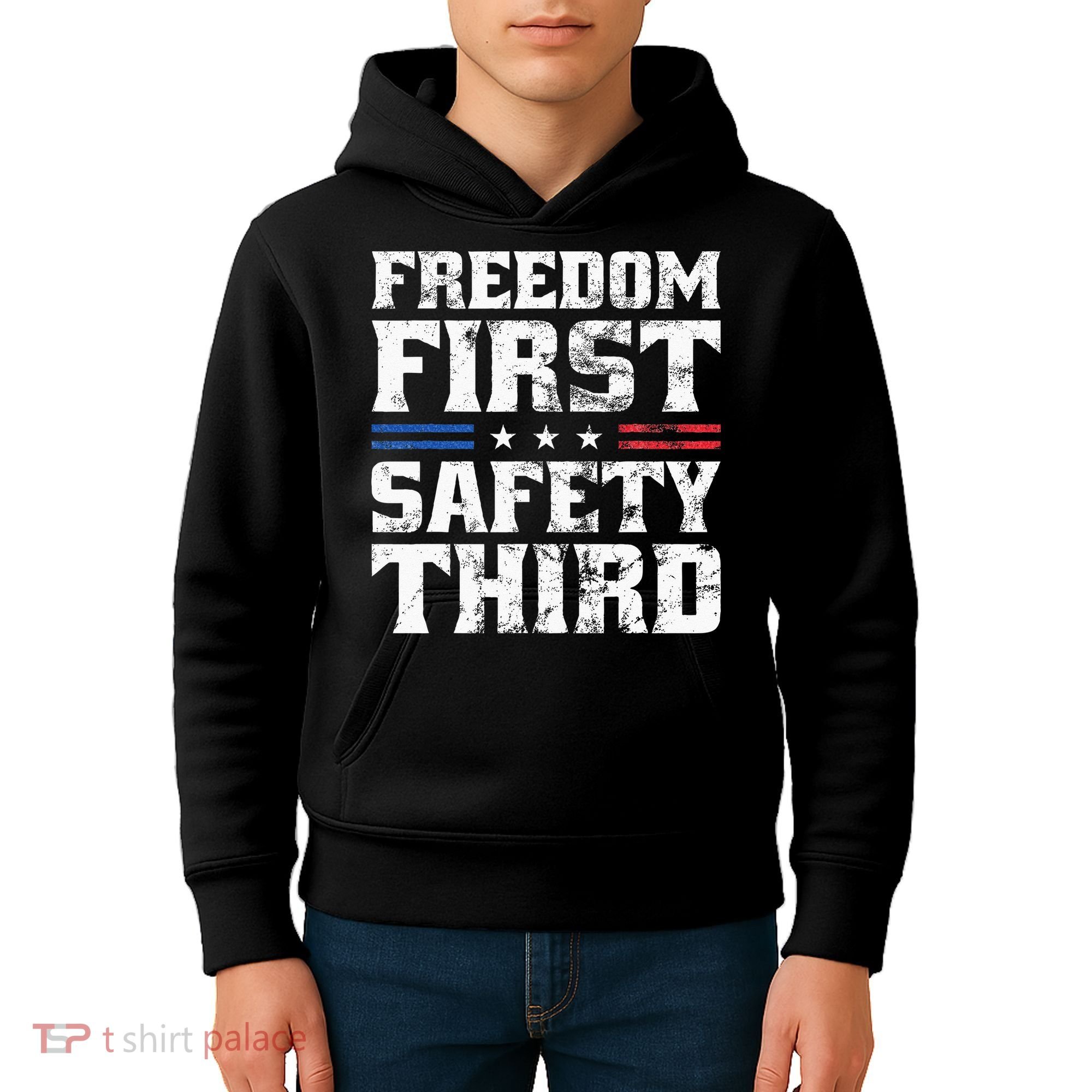 Freedom First Safety Third Fireworks 4th July Patriotic Men Kids Hoodie