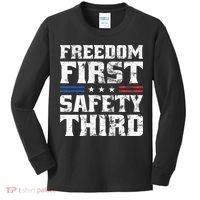 Freedom First Safety Third Fireworks 4th July Patriotic Men Kids Long Sleeve Shirt thumb 0