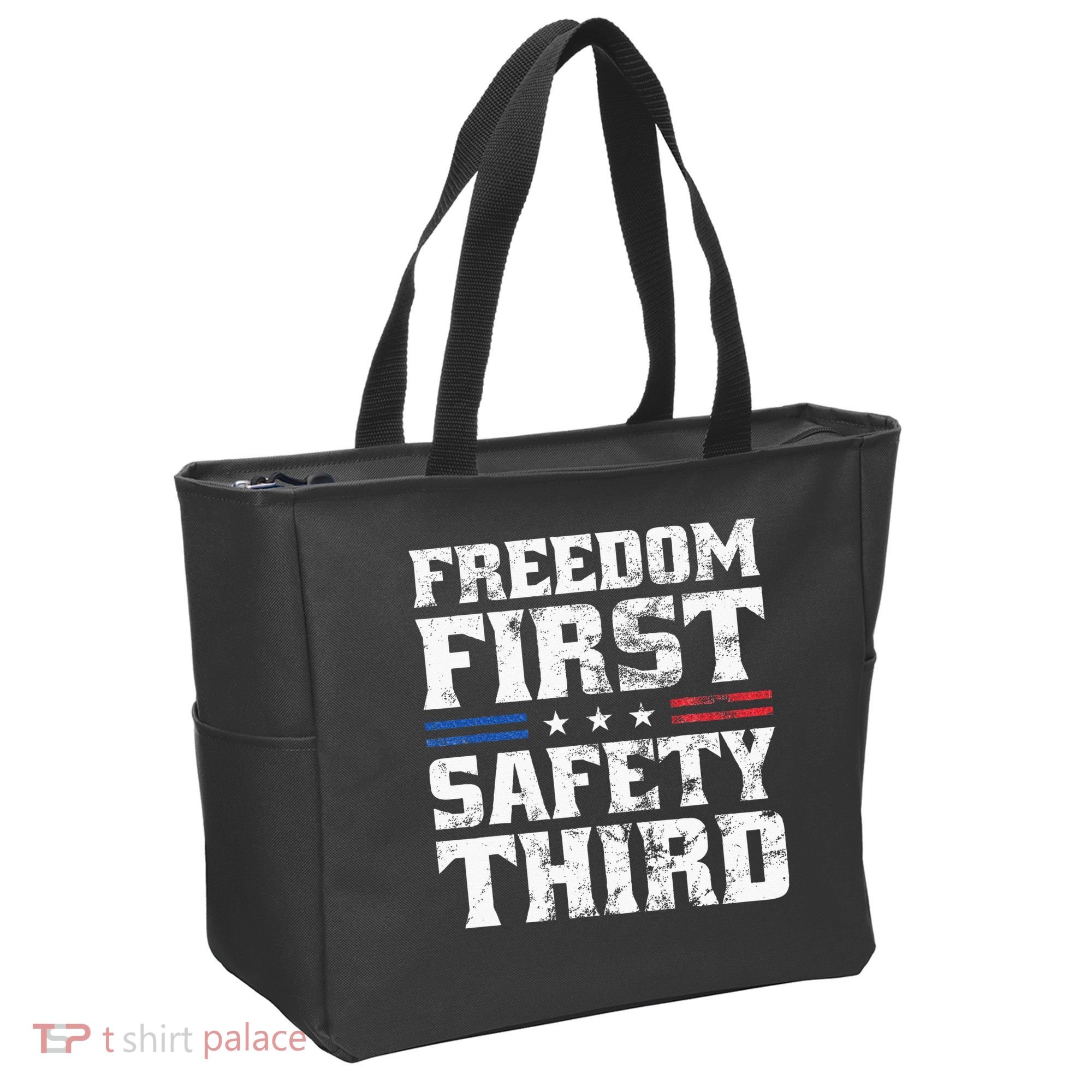 Freedom First Safety Third Fireworks 4th July Patriotic Men Tote Bag