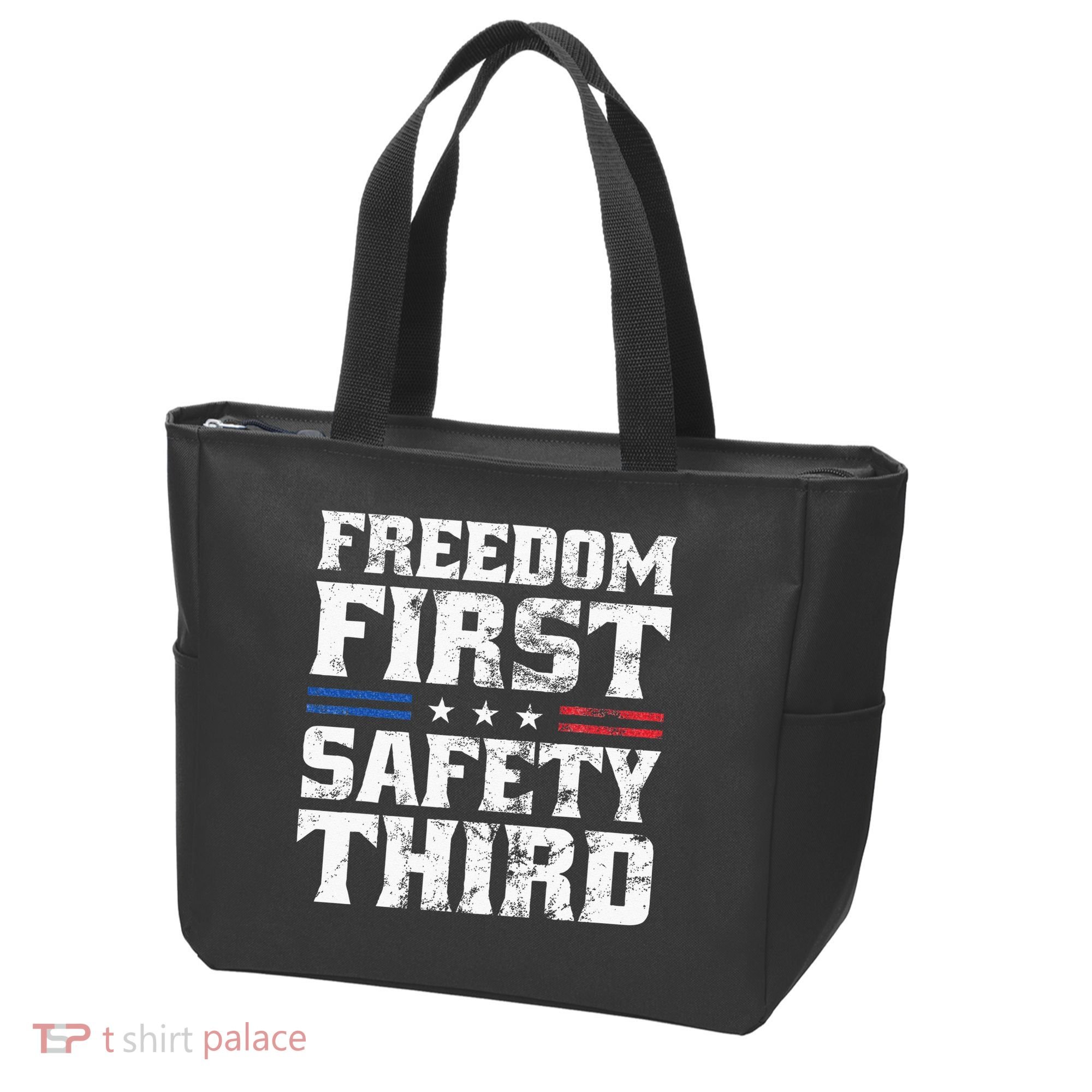 Freedom First Safety Third Fireworks 4th July Patriotic Men Tote Bag