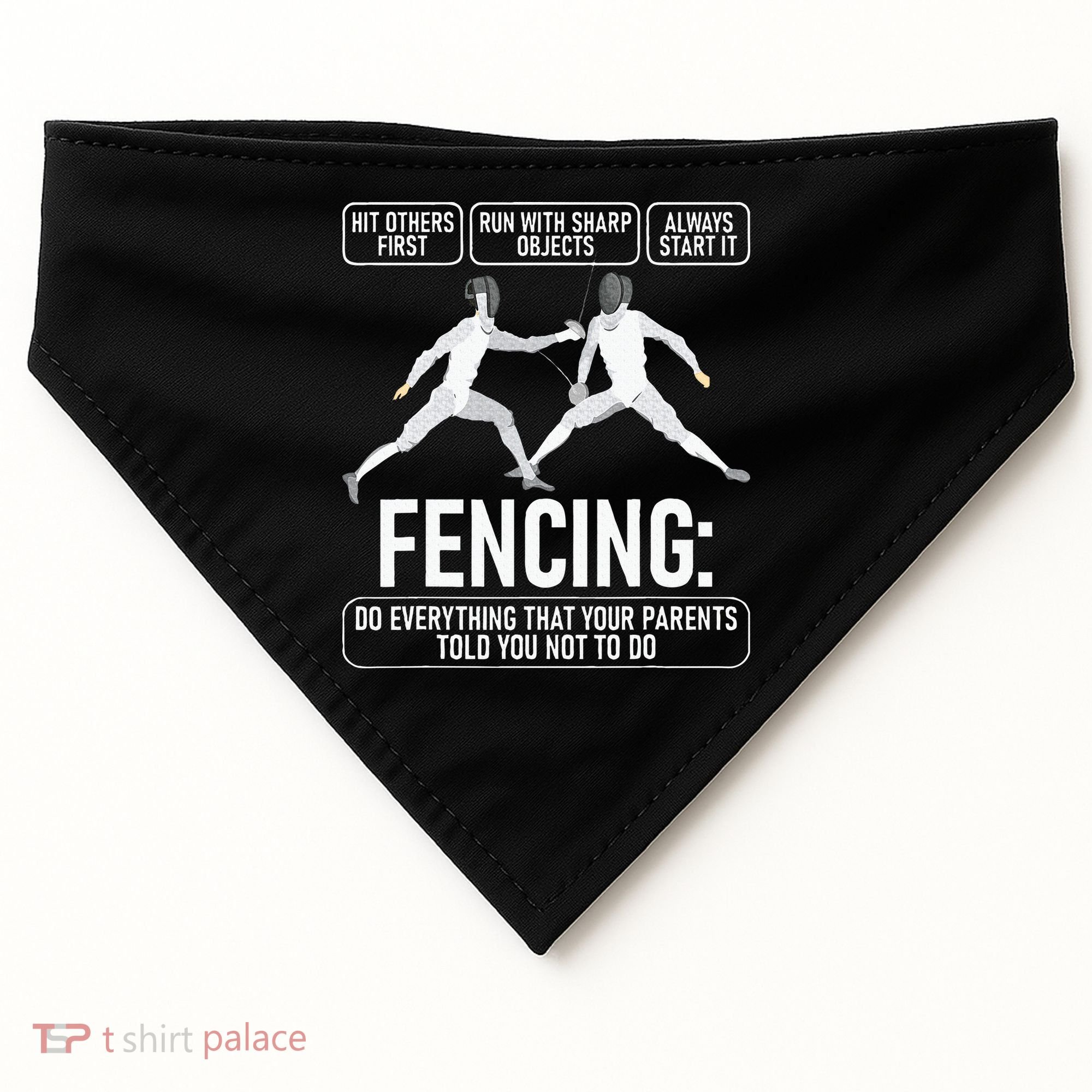 Fencing Fencer Swordsman Swordmanship Sabre Epee USA-Made Doggie Bandana