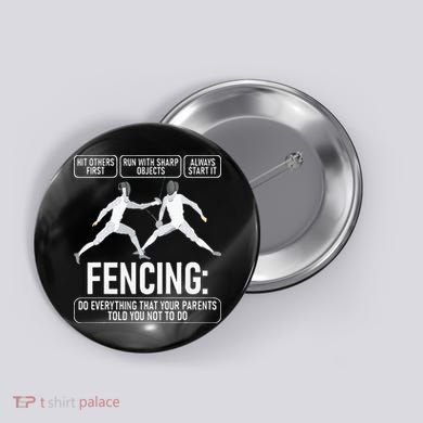 Fencing Fencer Swordsman Swordmanship Sabre Epee Button