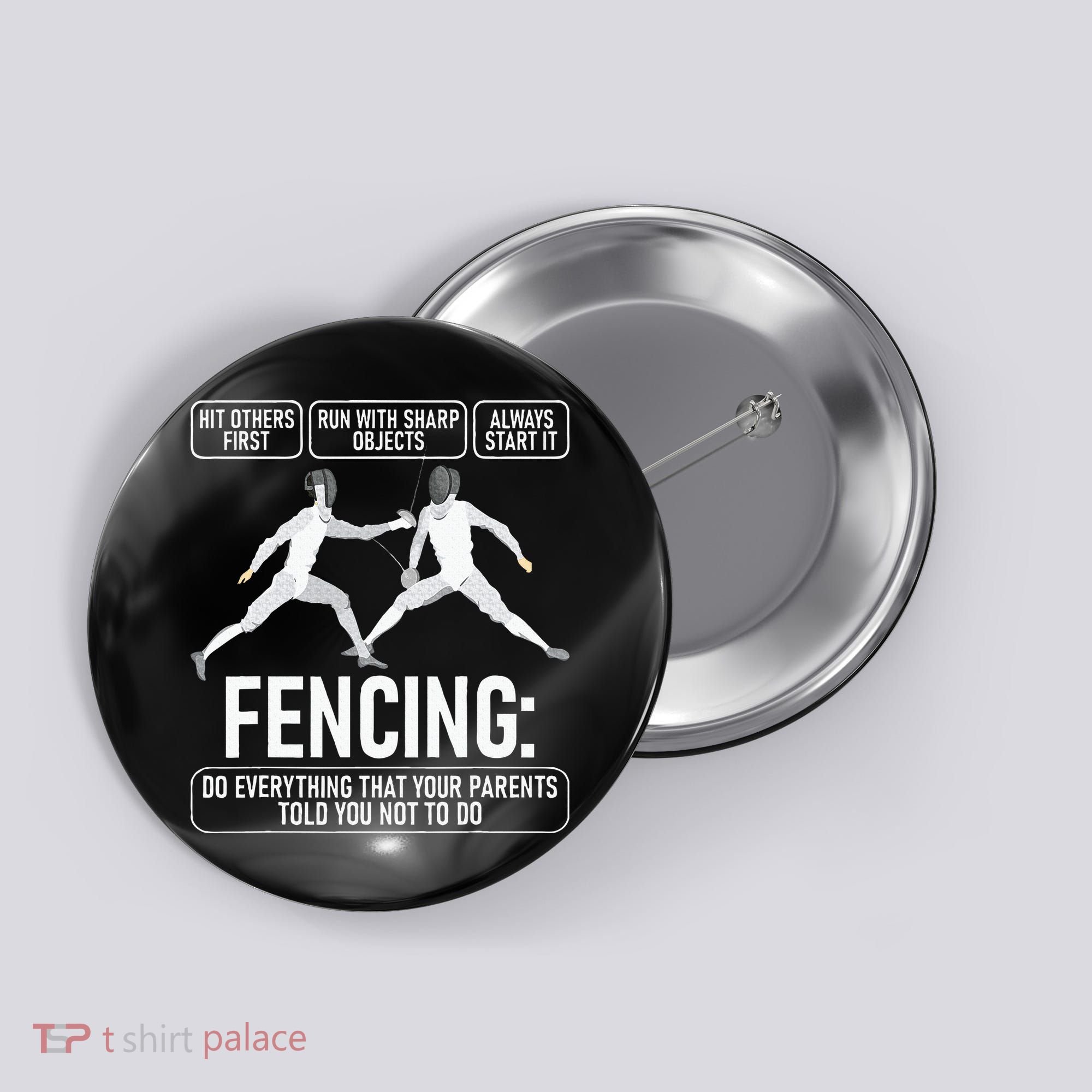 Fencing Fencer Swordsman Swordmanship Sabre Epee Button
