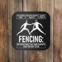 Fencing Fencer Swordsman Swordmanship Sabre Epee Coaster thumb 0