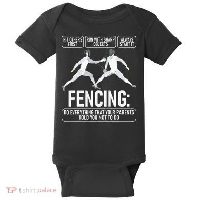 Fencing Fencer Swordsman Swordmanship Sabre Epee Baby Bodysuit