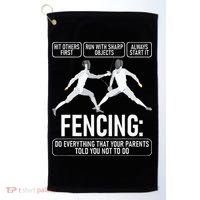Fencing Fencer Swordsman Swordmanship Sabre Epee Golf Towel thumb 0