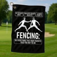 Fencing Fencer Swordsman Swordmanship Sabre Epee Golf Towel thumb 1
