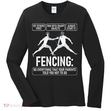 Fencing Fencer Swordsman Swordmanship Sabre Epee Women's Long Sleeve Shirt