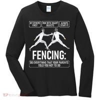 Fencing Fencer Swordsman Swordmanship Sabre Epee Women's Long Sleeve Shirt thumb 0