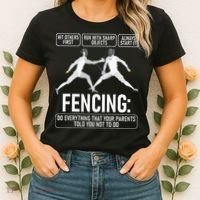 Fencing Fencer Swordsman Swordmanship Sabre Epee Women's T-Shirt thumb 2