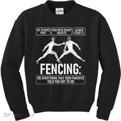 Fencing Fencer Swordsman Swordmanship Sabre Epee Kids Sweatshirt
