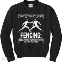 Fencing Fencer Swordsman Swordmanship Sabre Epee Kids Sweatshirt thumb 0