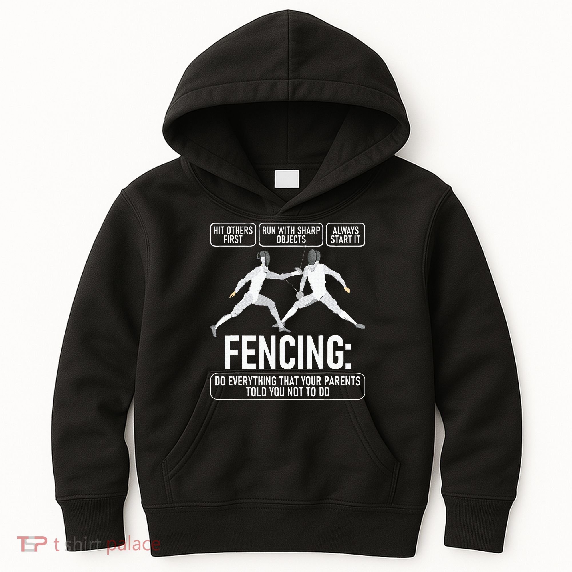 Fencing Fencer Swordsman Swordmanship Sabre Epee Kids Hoodie