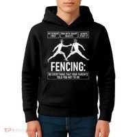 Fencing Fencer Swordsman Swordmanship Sabre Epee Kids Hoodie thumb 4