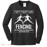 Fencing Fencer Swordsman Swordmanship Sabre Epee Kids Long Sleeve Shirt thumb 0