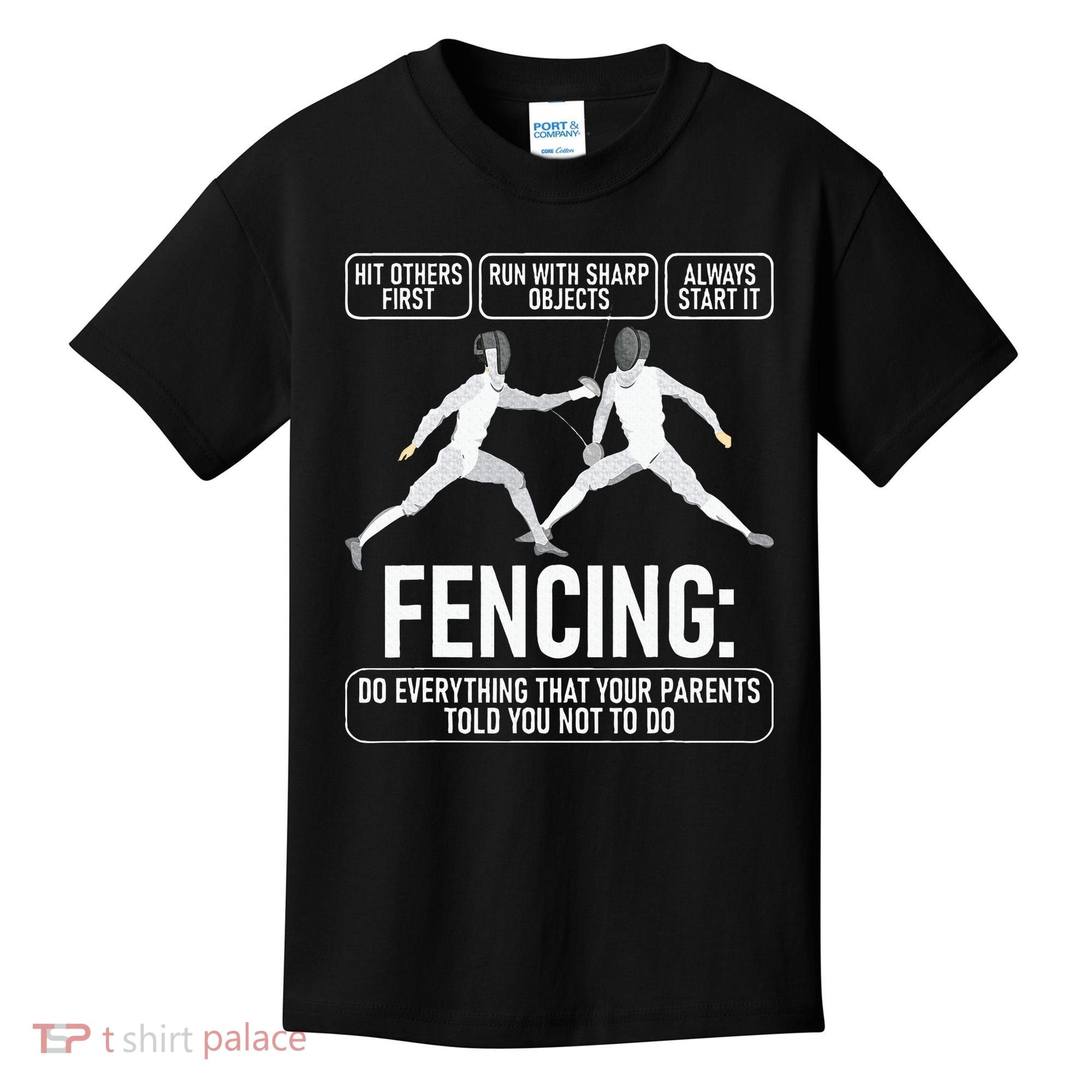 Fencing Fencer Swordsman Swordmanship Sabre Epee Kids T-Shirt