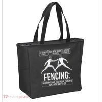 Fencing Fencer Swordsman Swordmanship Sabre Epee Tote Bag thumb 2