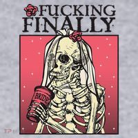 Fucking Finally Sugar Skull Bride Engagement Bride Squad Women's Sweatshirt thumb 2