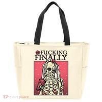 Fucking Finally Sugar Skull Bride Engagement Bride Squad Tote Bag thumb 0