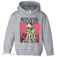 Fucking Finally Sugar Skull Bride Engagement Bride Squad Toddler Hoodie thumb 0