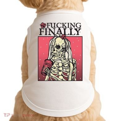 Fucking Finally Sugar Skull Bride Engagement Bride Squad Doggie Tank