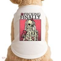 Fucking Finally Sugar Skull Bride Engagement Bride Squad Doggie Tank thumb 0