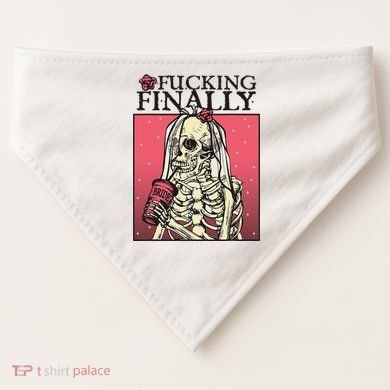 Fucking Finally Sugar Skull Bride Engagement Bride Squad USA-Made Doggie Bandana
