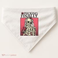 Fucking Finally Sugar Skull Bride Engagement Bride Squad USA-Made Doggie Bandana thumb 0