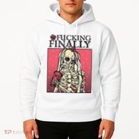Fucking Finally Sugar Skull Bride Engagement Bride Squad Hoodie thumb 2