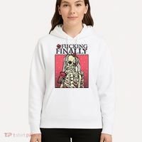 Fucking Finally Sugar Skull Bride Engagement Bride Squad Hoodie thumb 5