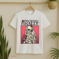 Fucking Finally Sugar Skull Bride Engagement Bride Squad T-Shirt thumb 2