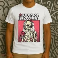 Fucking Finally Sugar Skull Bride Engagement Bride Squad T-Shirt thumb 3
